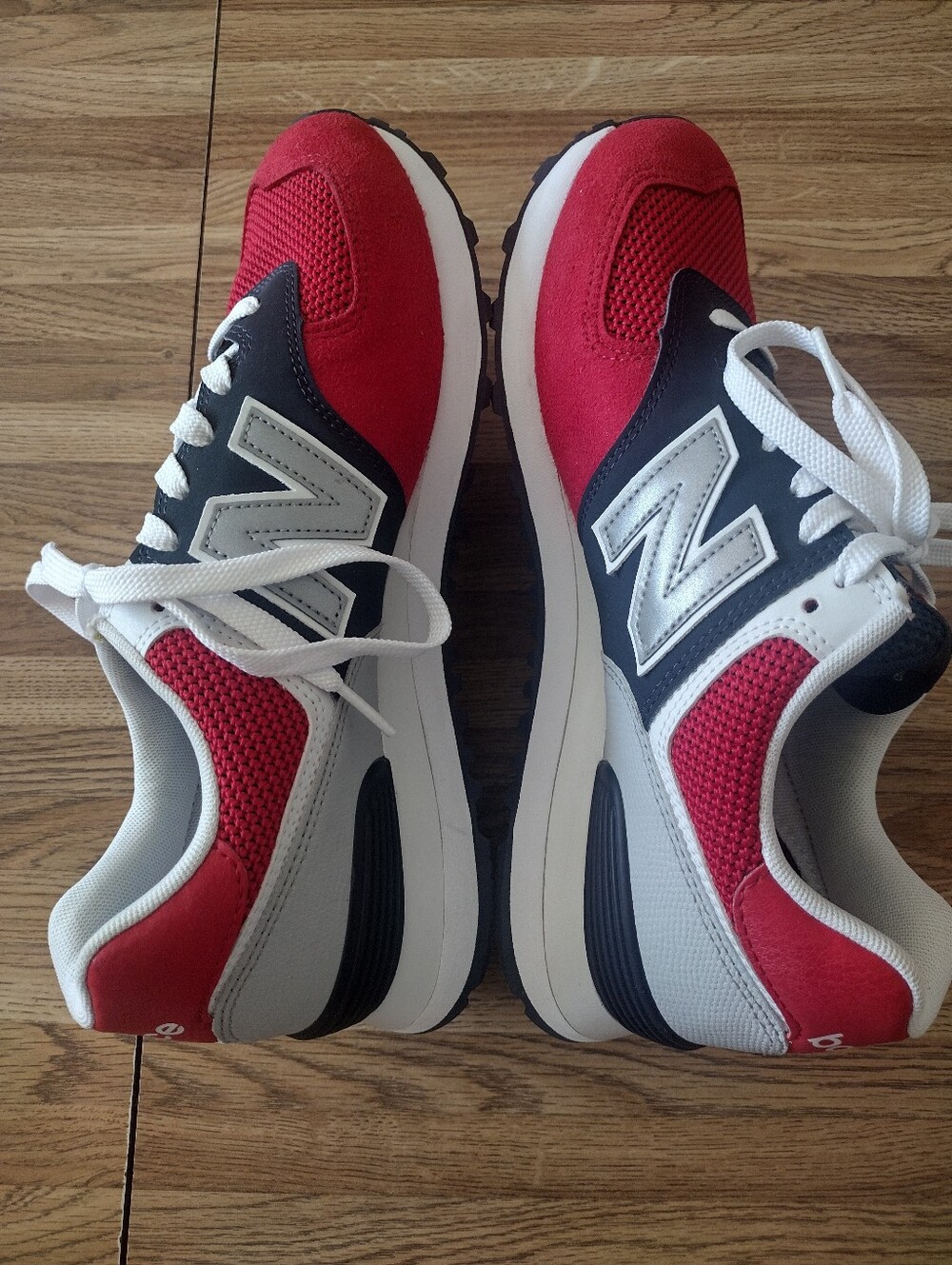 Men's New Balance 574 Pebbled Sport "Team Red" Size 8.5 Sneakers - Picture 6 of 9